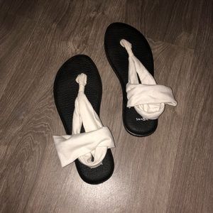 White Yoga Sling Sandals